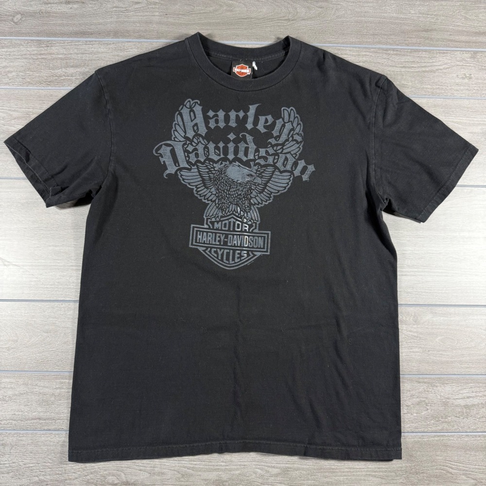 Harley Davidson T-Shirt XL Black 2009 Motor Sport San Juan Puerto Rico Eagle
